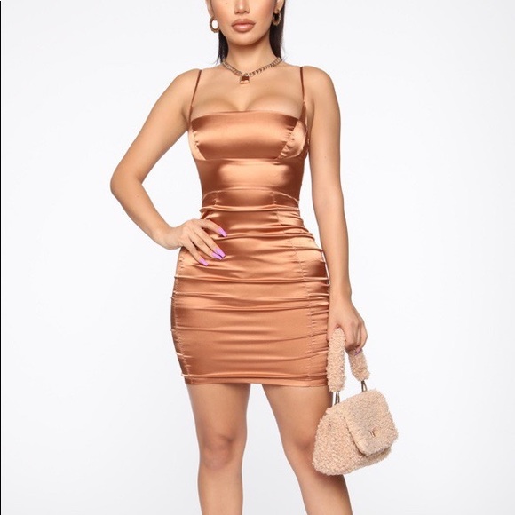 Copper Fashion Nova Dress - Picture 3 of 4